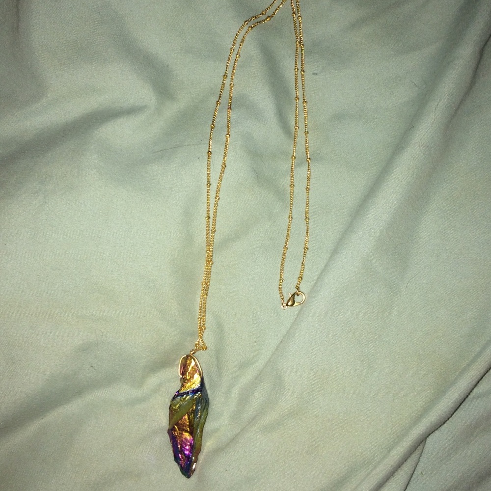 rainbow stone necklace chain